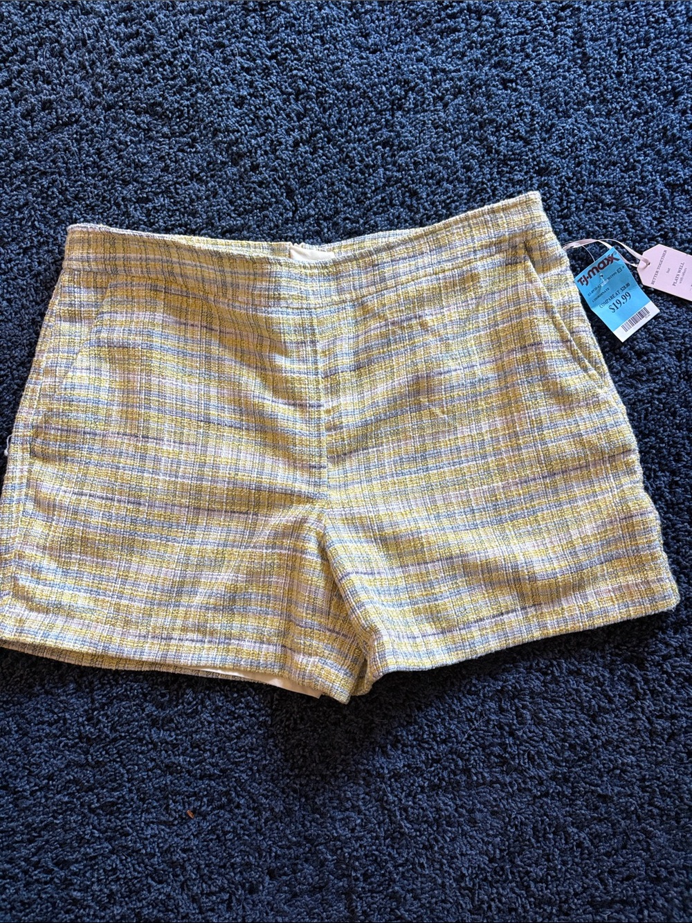 Classic Yellow Plaid High-Rise Bermudas